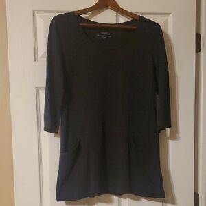 J. Jill Black Tunic Top Womens Size Small S